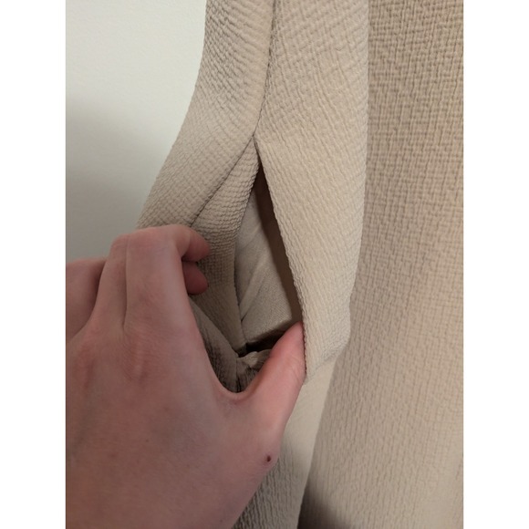 Aritzia Le Fou Wilfred Tunic Shift Dress Textured Small Trompette Sleeveless Tan - Picture 3 of 8